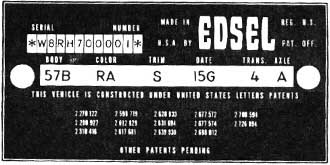 1958 Dataplate
