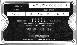 1958 Dataplate