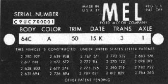 1959 Dataplate